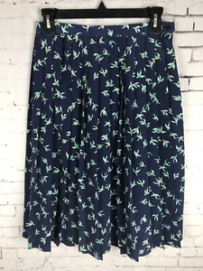 Falda Forever 21 Pequeña Para Mujer Azul Plisada Pájaros Golondrinas Fluida (BAA) - Imagen 1 de 9