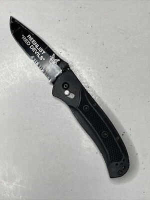 Benchmade 10210SB Mini Ambush Knife Black Serrated "Reenlist Red Devils" - Image 1 of 4