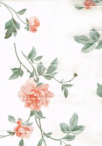 Peach Flower Floral Green Leaf Vinyl Self Adhesive Contact Wall paper Peel Stick - Picture 1 of 3