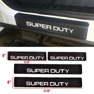 Ford F250 F350 Super Duty Carbon Fiber White Door Sill Cover Scuff Pad Set 4 - Foto 1 di 3