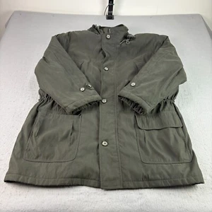 Brooks Brothers Jacket Mens XL Green Full Zip Long Coat Lined Hooded Parka - Picture 1 of 13