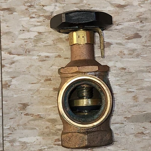 NOS HOFFMAN #185 1-1/4" NPT ANGLE SUPPLY BALL VALVE BRASS MALE union & FEMALE - Picture 1 of 3