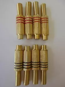 8x RCA Phono Jack Femmina Cavo In Linea Connettori Mnt Placcato ORO Rosso Nero CA059 - Foto 1 di 1