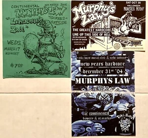 Murphy Law Rare VINT 99/04 3 SMALL FLYER LOT 17.03.99 30.10.1999 & 31.12.04 NYC - Bild 1 von 2