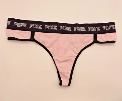 Victoria’s Secret PINK Wide Signature Band Extra Low Rise Thong V-String Panty L - Image 1 of 4