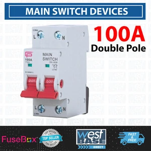 Fusebox IT1002 Main Switch ISOLATOR Device DOUBLE POLE 230V 100A DISCONNECTOR