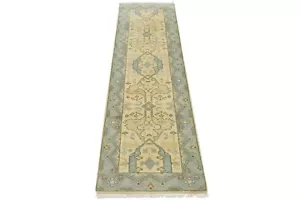 Oushak Runner 2’7” x 8′ Ivory Wool Tribal Hand-Knotted Oriental Rug - Picture 1 of 12