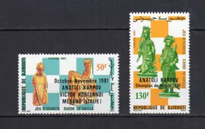 République de Djibouti 1981 jeu d'échecs Y&T 541 & 542 2 timbres MNH /TE4079 - Picture 1 of 1
