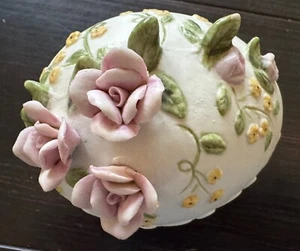 Vintage George Good Bisque Porcelain Easter Egg Surprise With Ducks Inside 4" - Picture 1 of 12