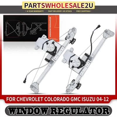 2x Rear Left & Right Window Regulators w/ Motor for Chevy Colorado GMC Canyon  - Image 1 of 4