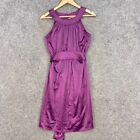 Cooper St Womens Dress Size 10 Purple Satin Boat Neck Sleeveless Belt 23001