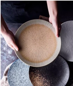 Set of 4 Japanese handmade Dessert Side Starter Salad Plate Porcelain textured - Picture 1 of 10
