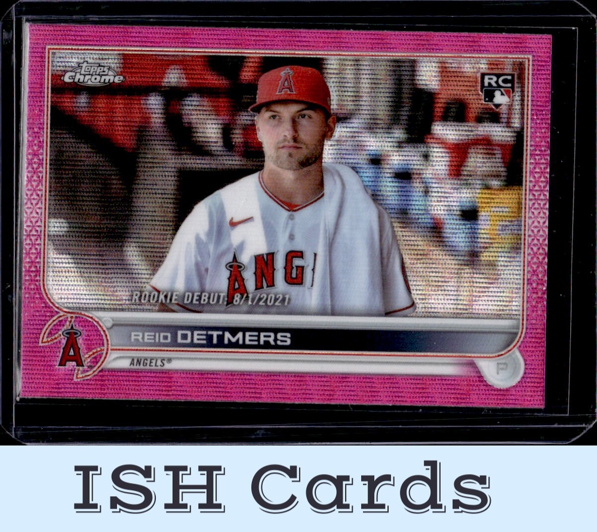 2022 Topps Chrome Update Reid Detmers Pink Wave Refractor #USC90 Angels