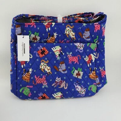 Новая синяя сумка через плечо Vera Bradley Catnip Christmas Essential XL для котенка - Изображение 1 из 4