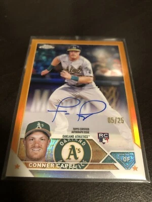 2023 Topps Chrome Orange Refractor RC Auto /25 Conner Capel - Image 1 of 4