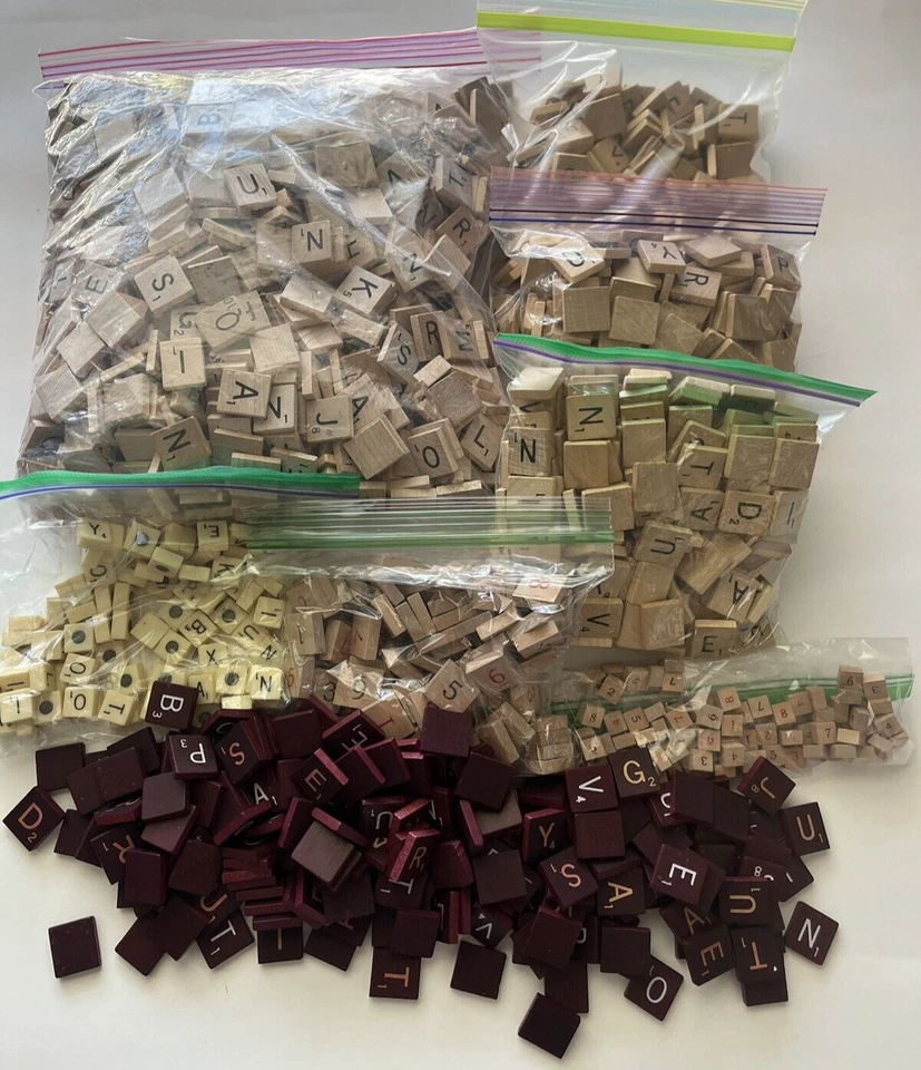 2000+ Azulejos de madera Scrabble enorme lote para letras artesanías joyería chatarra reserva Foto 1 de 4