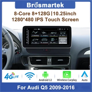 10.25'' CarPlay Android 12 Autoradio für Audi Q5 2009-2016 4G LTE DAB+ 128GB DSP - Bild 1 von 14