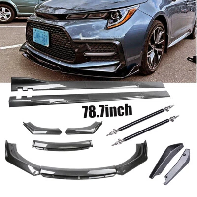 Carbon Fiber Side Skirt Rear Front Bumper Lip Splitter For Toyota Corolla SE XLE - Image 1 of 4