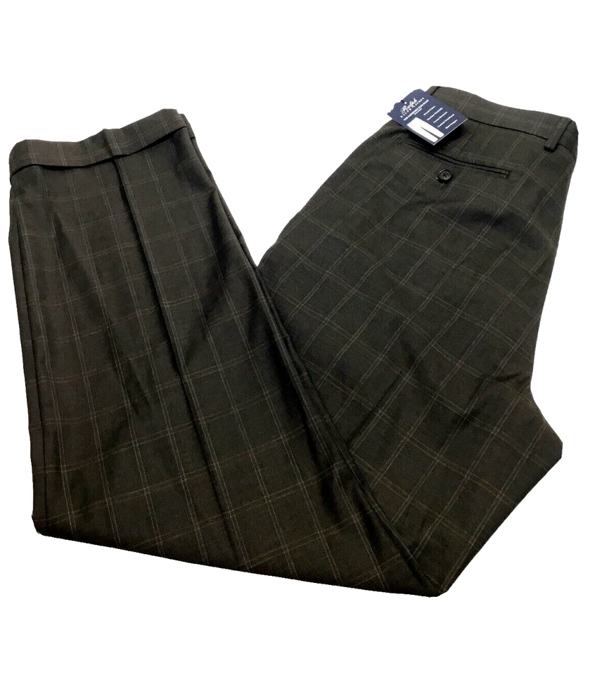 Lauren Ralph Lauren Mens THE COMFORT Flex Dress Pants Pleated OLIVE 34X30