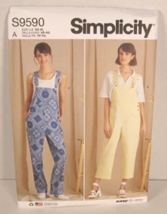Simplicity 9590 Easy Overalls in 2 Lengths Pattern Misses' XS-XL (6-24) Uncut - Picture 1 of 2