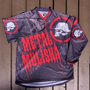Metal Mulisha Skull Jersey Shirt Men's Size 2XL Black Red Long Sleeve MSR Y2K - Picture 1 of 11