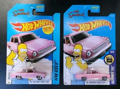Hot Wheels The Simpsons Family Car #112/365 HW Screen Time - HW City - Lot Of 2 - Image 1 of 2