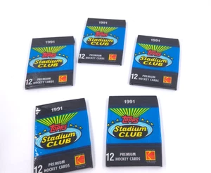 5 paquetes de tarjetas de hockey premium Topps Stadium Club 1991 nuevas sin abrir - Imagen 1 de 4