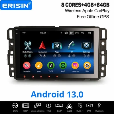 64GB Android 14 DAB+ Autoradio CarPlay Navi Chevrolet Buick GMC Sierra HUMMER H2 - Bild 1 von 4