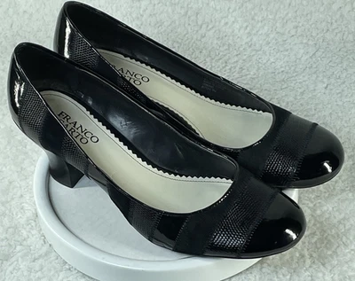 Tacones Franco Sarto para mujer talla 9M cuero de conejito negro tacones de 3 pulgadas acolchados Foto 1 de 4