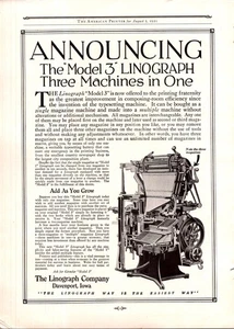 Linographie Even a Girl Can Operate It Davenport Iowa 1918/1921 Print Werbung - Bild 1 von 2