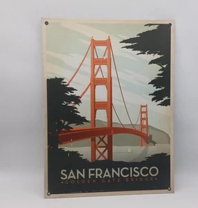 Insegna in metallo decorativa Golden Gate Bridge San Francisco. D2226S - Foto 1 di 15