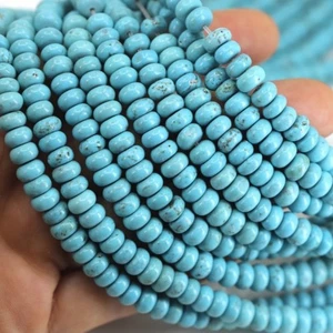 4x6 mm Natürliche Blau Türkis Rondelle Scheibe Zwischenring Perlen für Schmuck Herstellung Zum Selbermachen - Bild 1 von 6