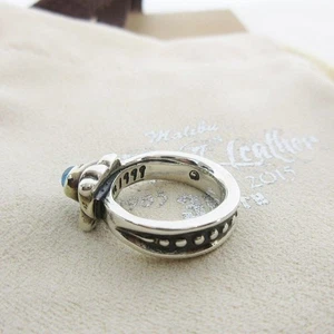 Anello Bill Wall Cuoio R218 Argento 925 Cucchiaio Piccolo Anello Topazio Blu Argento 925 - Foto 1 di 8