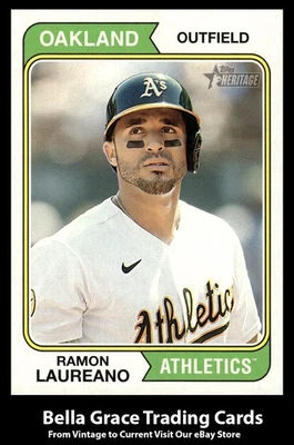 2023 Topps Heritage Ramon Laureano #195 Oakland Athletics MLB Baseball  - Image 1 of 2