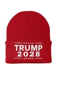 Zeigen Sie Ihre Unterstützung für Trump 2024 mit unserer bestickten Bündchen Beanie Strickmütze! - Bild 1 von 3
