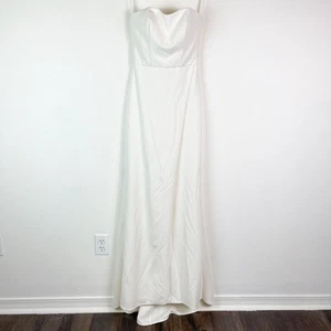 La Femme NWOT Strapless Double Cross Back 28835 Gown Dress White Size 2 - Picture 1 of 7