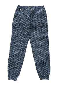 Michael Kors Monogram Jogger Pants – Blue Logo Print, Women’s Size - Picture 1 of 9