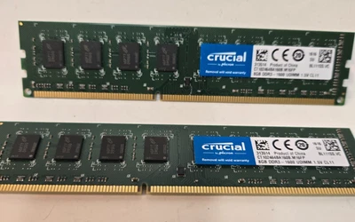 16GB (2x8GB) DDR3-1600 UDIMM 1.5V CL 11 Crucial CT102464BA160B.C16FPR Memory RAM - Image 1 of 2