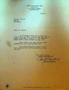 Pathe Exchange Briefkopf 28. Mai 1925 Super Hooper Dyne Lizzies Our Gang - Bild 1 von 1