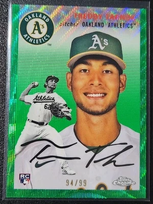 2023 Topps Chrome Platinum #137 Freddy Tarnok RC Green Wave /99 Athletics - Image 1 of 2