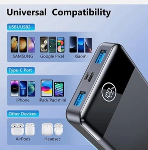 Phone Protector Universal Waterproof IPX8 Clear & Portable Charger 33800Mah! Lot - Picture 1 of 16