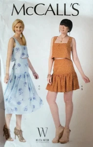 McCall's 438 Crop Top & 2 Skirts Tiered Ruffle Uncut Pattern Sizes 12-20 Uncut - Picture 1 of 2