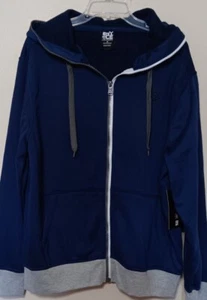 ENYCE VTG Full Face Zip Up Hooded Jacket Medium Classic Blue Gray Sweatshirt NWT - Picture 1 of 8