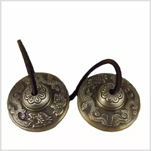 Zimbel Zymbeln Zimbeln Klangschale für Meditation Aum Tingsha Esoterik Tibet - Bild 1 von 3