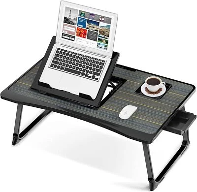 Lap Desk Table for Adults Serving Lap Bed Tray Folding Legs Cup Holder ...NEW - Image 1 of 4