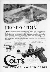 1920 Colt Firearms Handguns Black & White Collectible Ad. Gift idea! Historical! - Picture 1 of 1