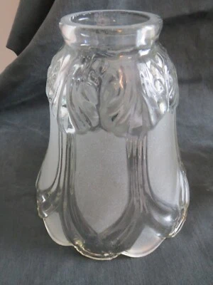 1 TULIPE EN VERRE EPAIS DEPOLI, ART DECO - Photo 1/4