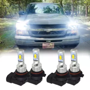 For Chevy Silverado 1500 2500HD 3500 1999-2006 6000K LED Headlights Light Bulbs - Picture 1 of 12