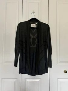 Anthropologie Angel of the North Charcoal Lightweight Open Front Cardigan- Small - Picture 1 of 16