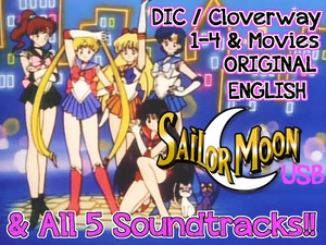 USB SAILOR MOON *ORIGNAL* DIC English DUB & OST Soundtracks Not DVD Blu ray - Picture 1 of 13
